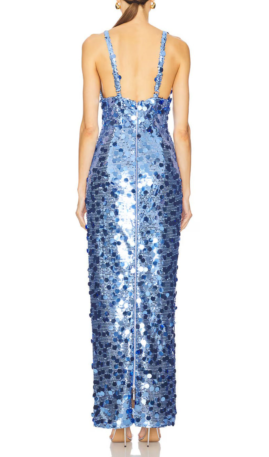 Izak Blue Strappy Sequin Maxi Dress Flowering Girl