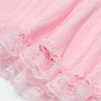 Khosrow Pink Lace Knit Mini Dress Flowering Girl