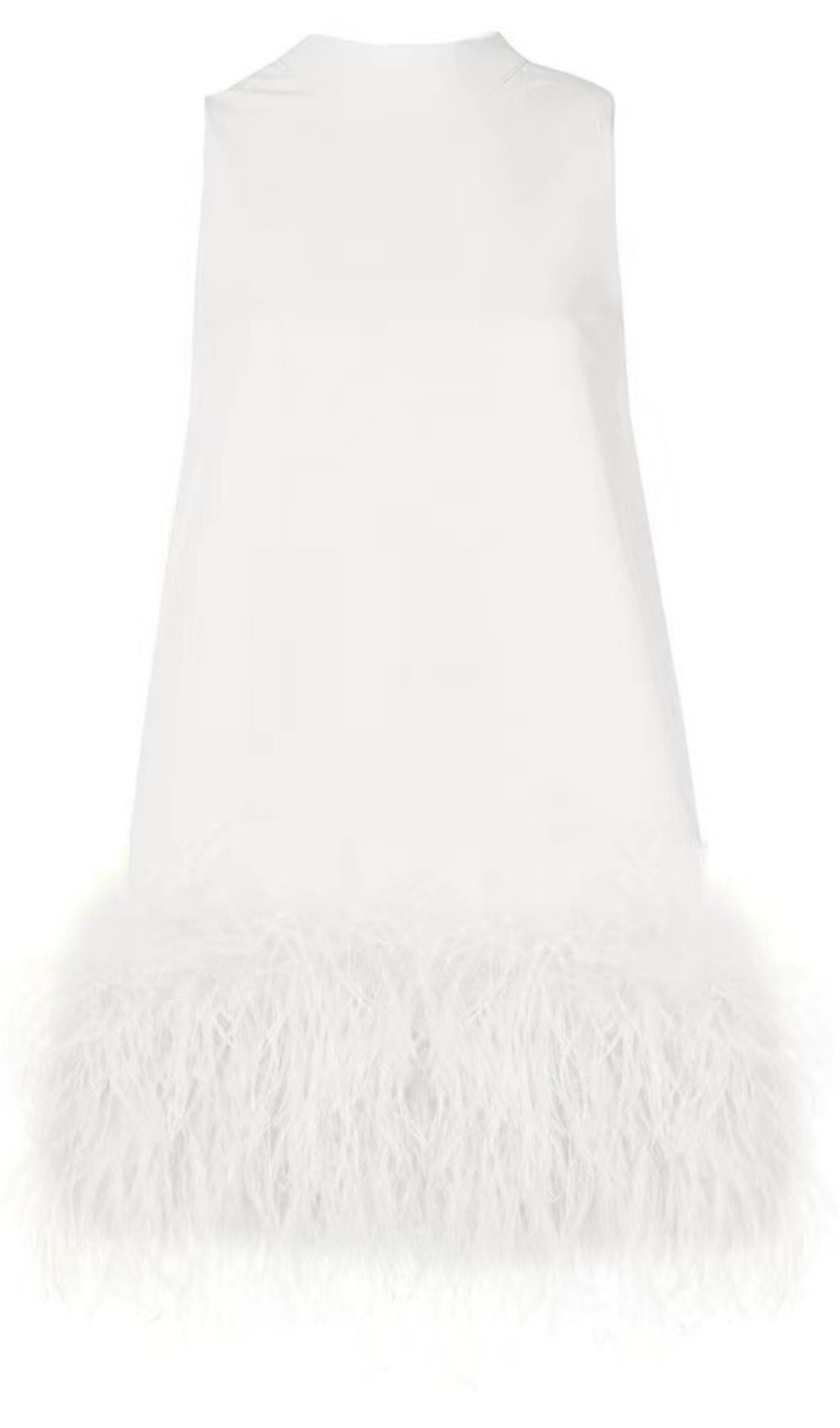 Feather Mini Dress Flowering Girl
