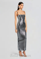 Kyree Embellished Knit midi Dress in black Flowering Girl