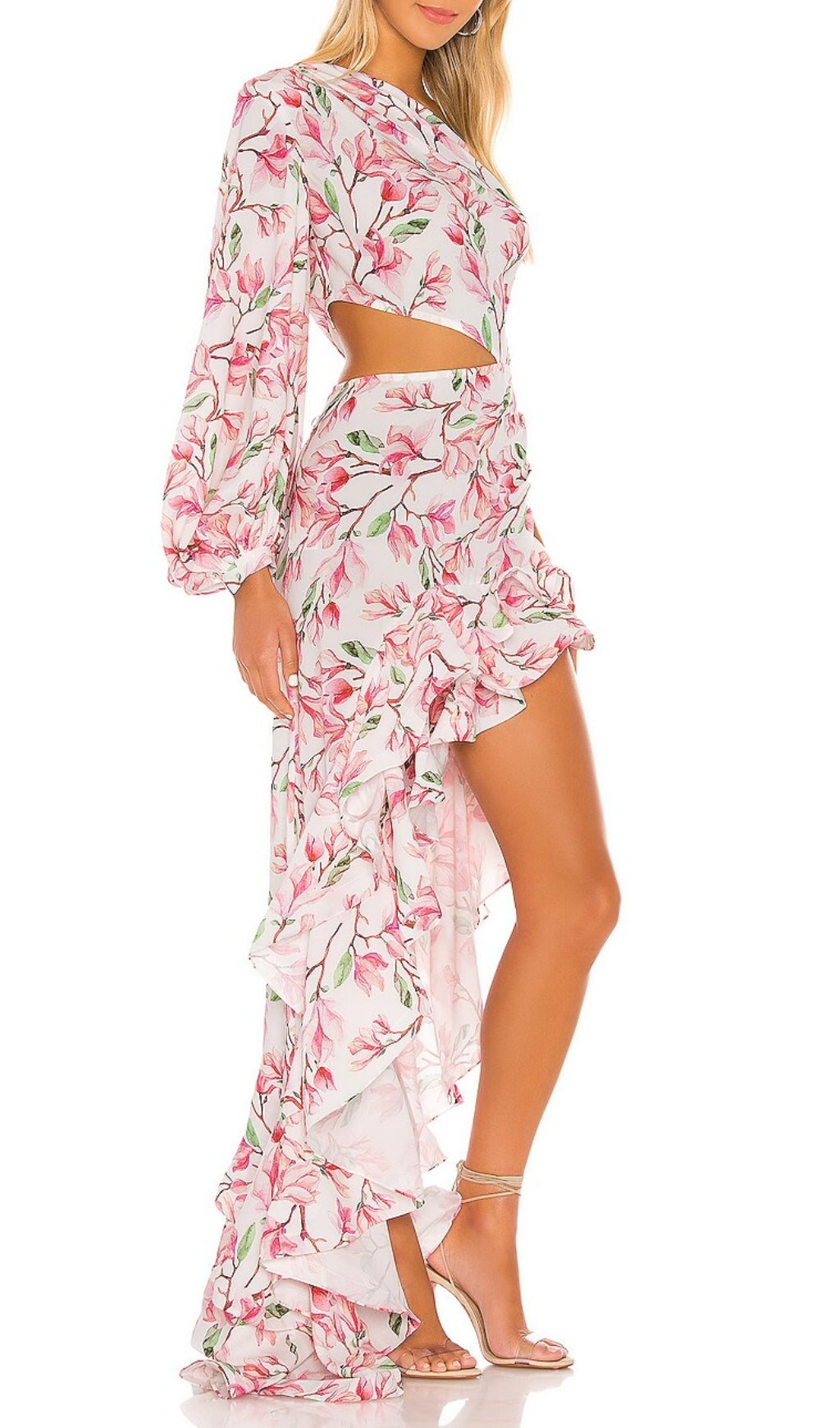 Asfrid Pink Printed Maxi Dress Flowering Girl