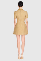 Elborno Gold Embellished Mini Dress Flowering Girl