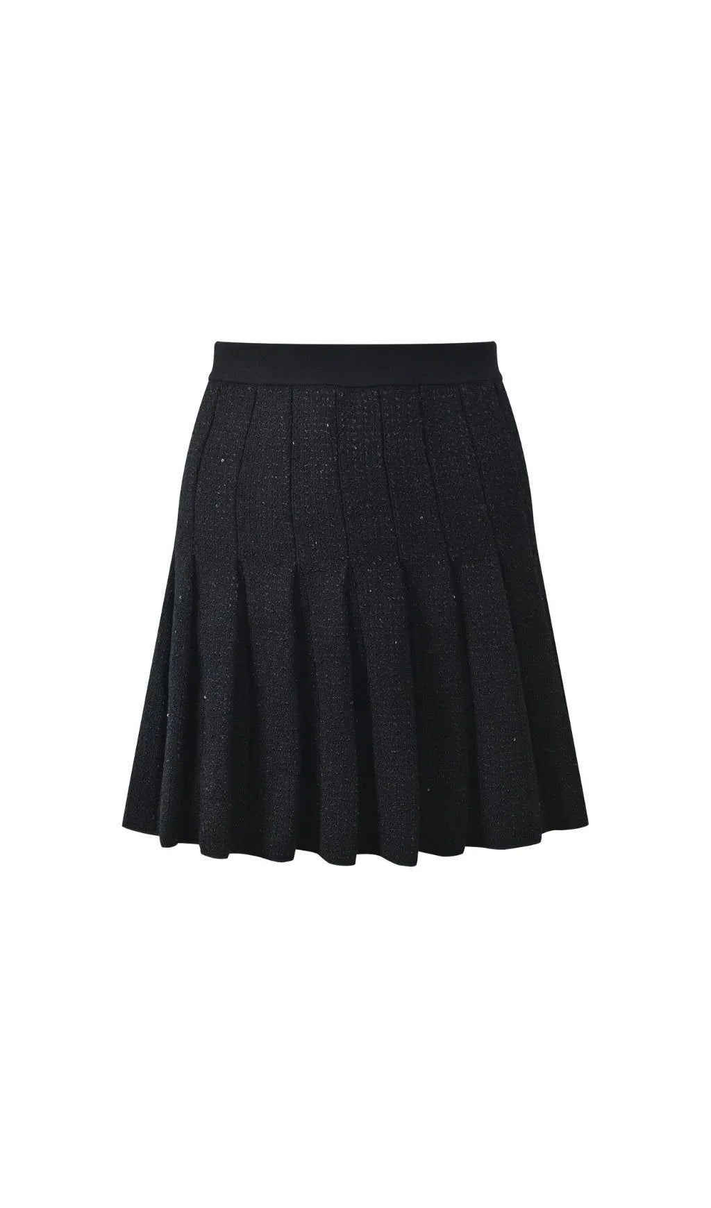 Short Tweed Pleated Skirt Flowering Girl