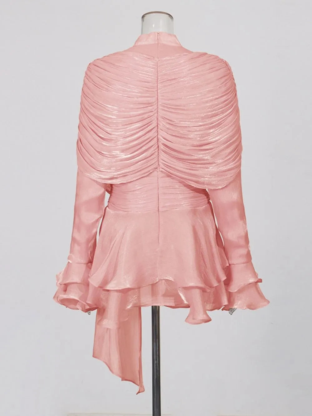 Madelina Long Sleeve Ruched Mini Dress Flowering Girl
