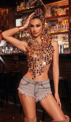 Linore Sequin Hooded Top Flowering Girl