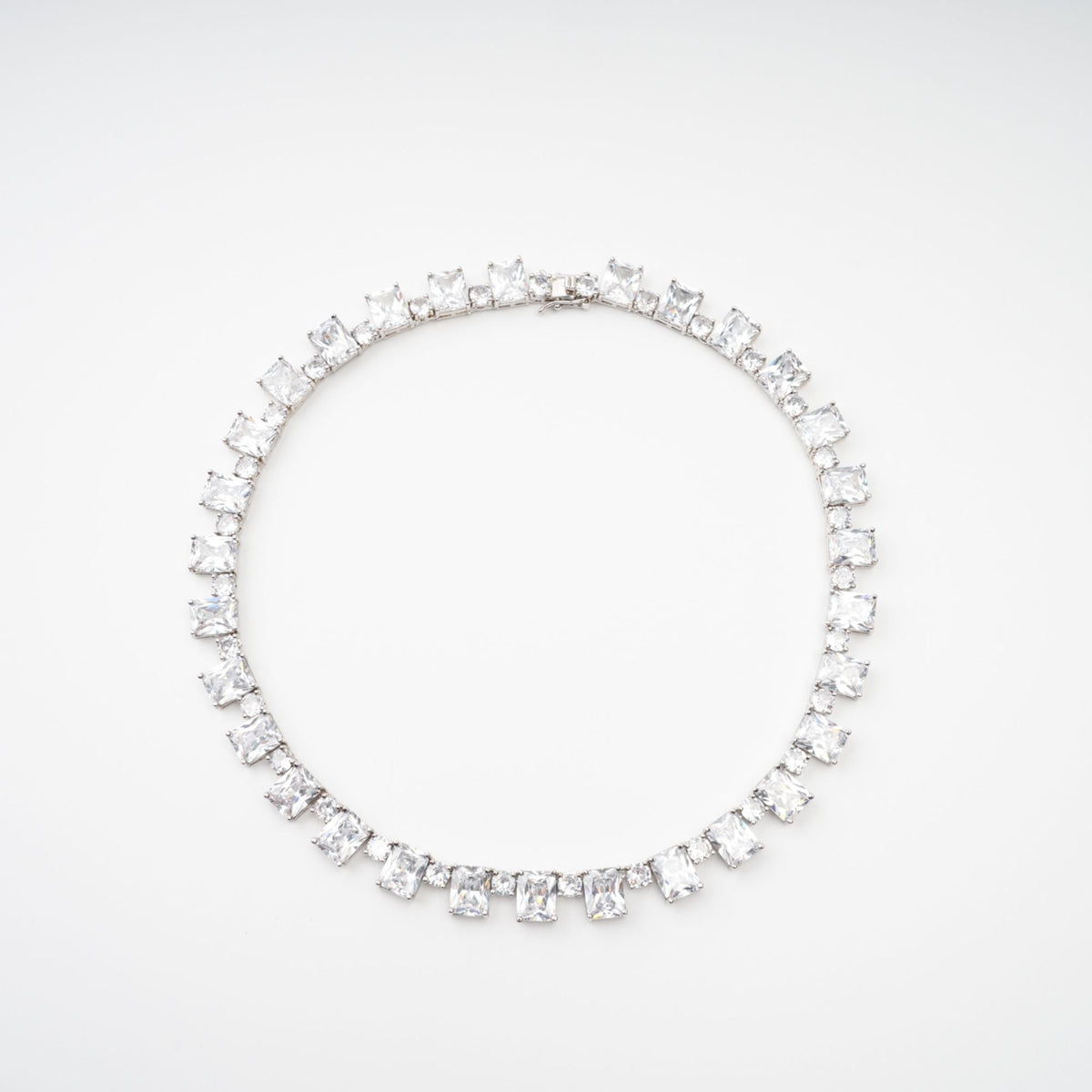 Mathilde Silver Tone Crystal Embellished Necklace Flowering Girl