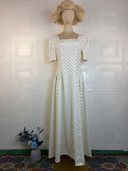 Cream Woven Cotton-Blend Fit-And-Flare Dress Flowering Girl