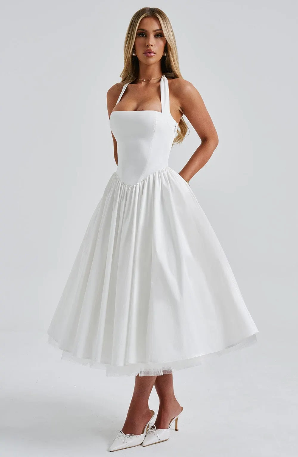 Cressida Midi Dress - Ivory Flowering Girl