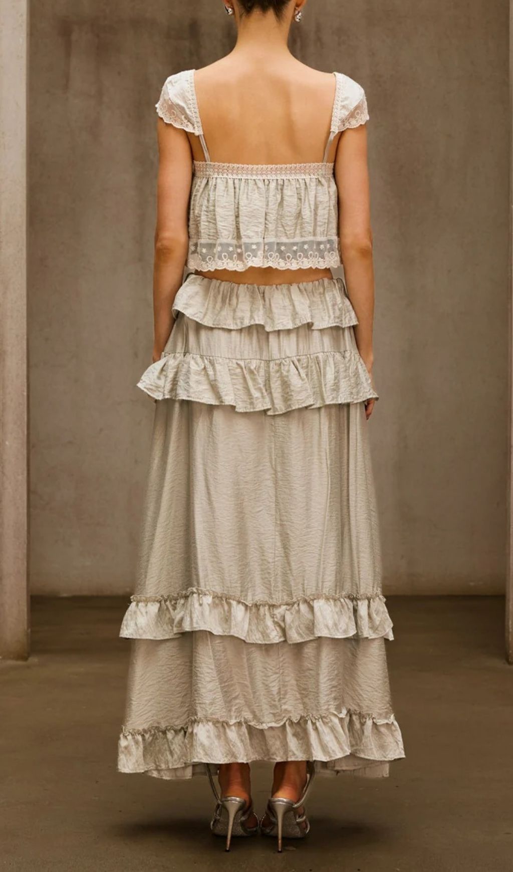 Relythic Ruffle Lace Skirt Set Flowering Girl