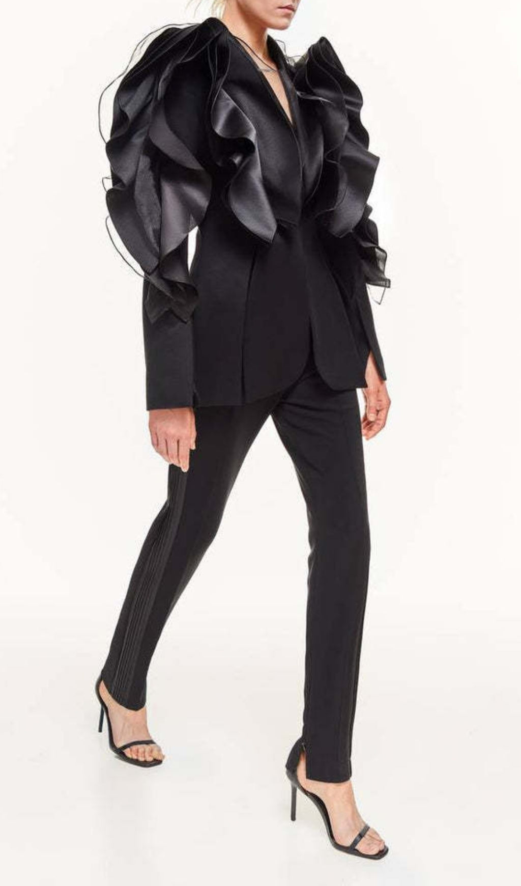 Elexis Black Ruffle Blazer Flowering Girl