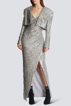Laiki Diamante Sequin Cropped Blazer Flowering Girl