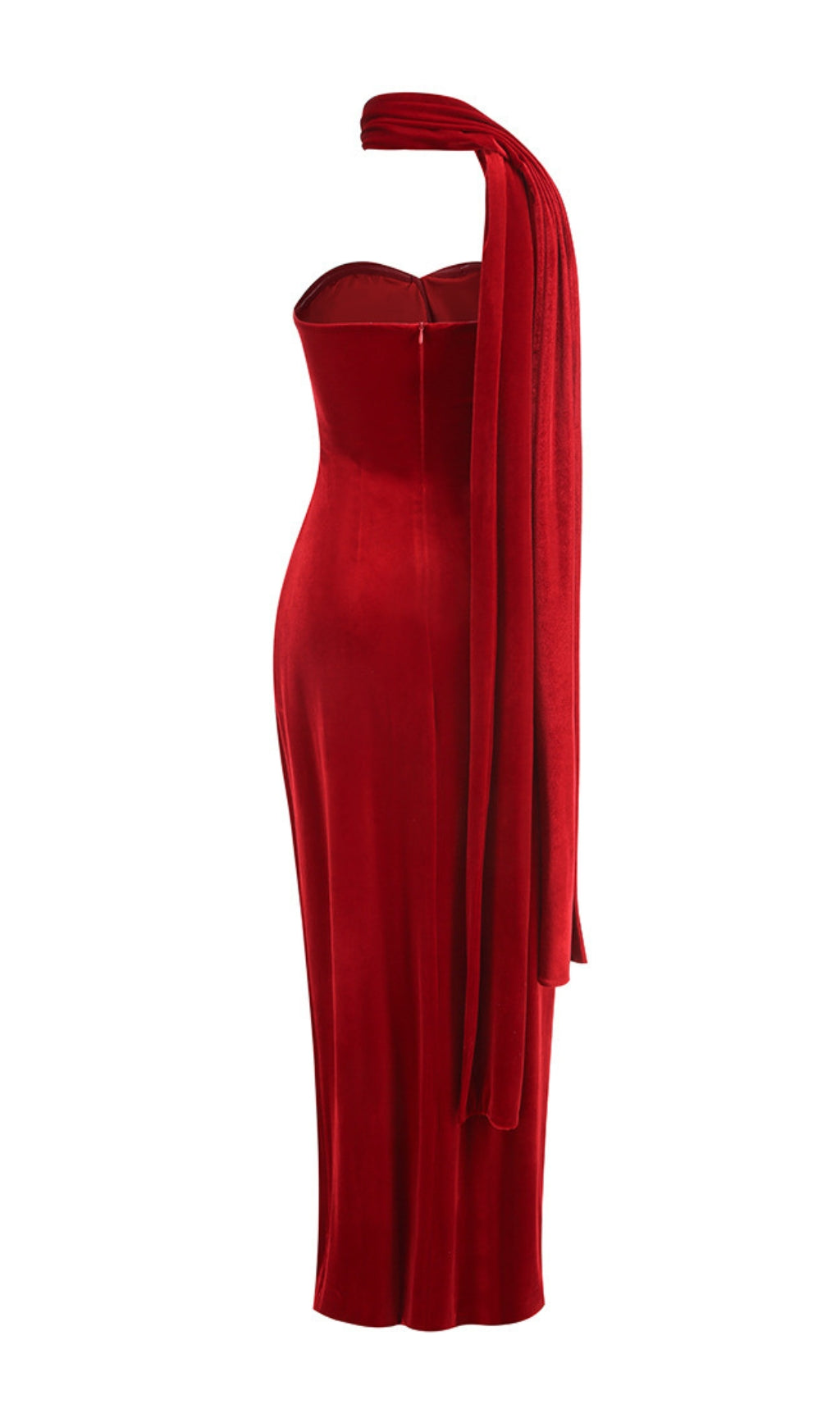 Enye Red Velvet Flower Maxi Dress Flowering Girl