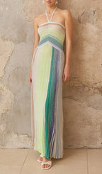 Serelith Metallic Knit Backless Maxi Dress Flowering Girl