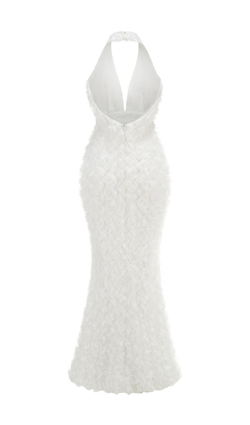 Dorika White Halter Flower Gown