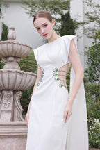 Stunner Sheath Symmetric Flap Sequin Maxi Dress Flowering Girl