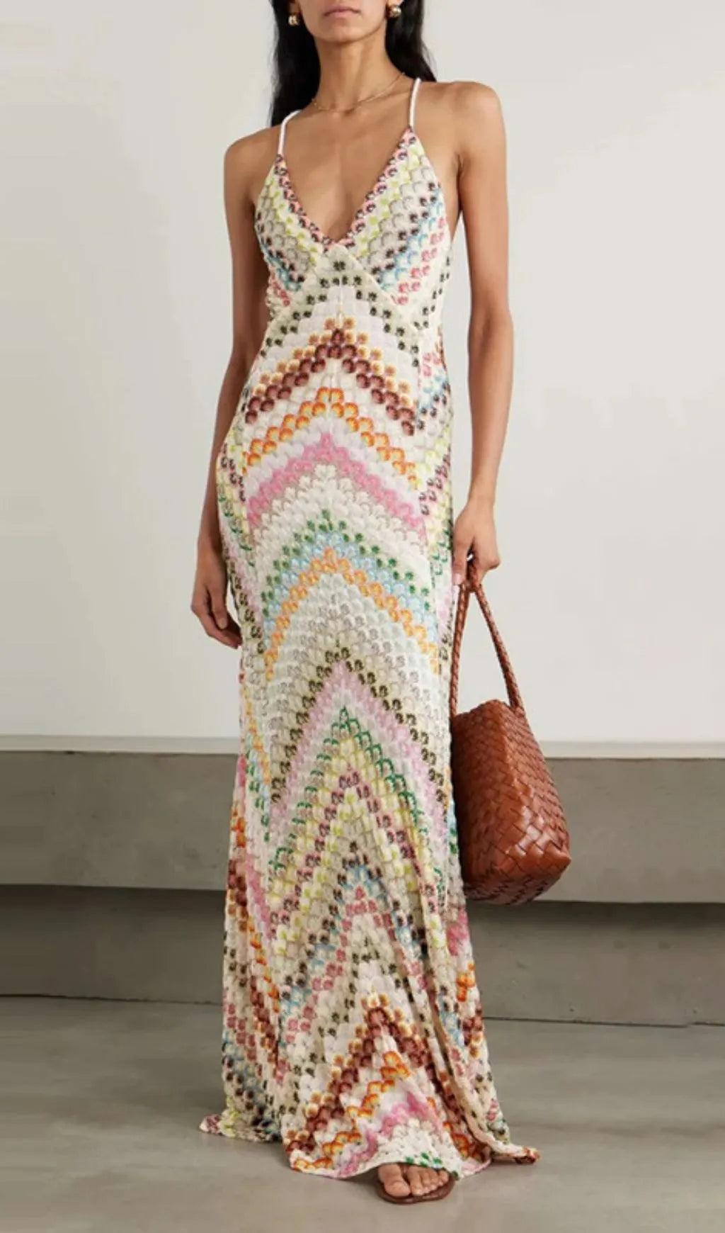 Hadas Printed Backless Maxi Dress Flowering Girl