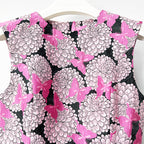 Pink Floral Butterfly Print Mini Dress Flowering Girl