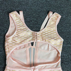 METALLIC BANDAGE MIDI DRESS IN APRICOT Flowering Girl