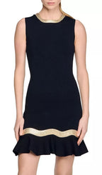 Ophira Metal Chain Trim Knit Short Dress Flowering Girl