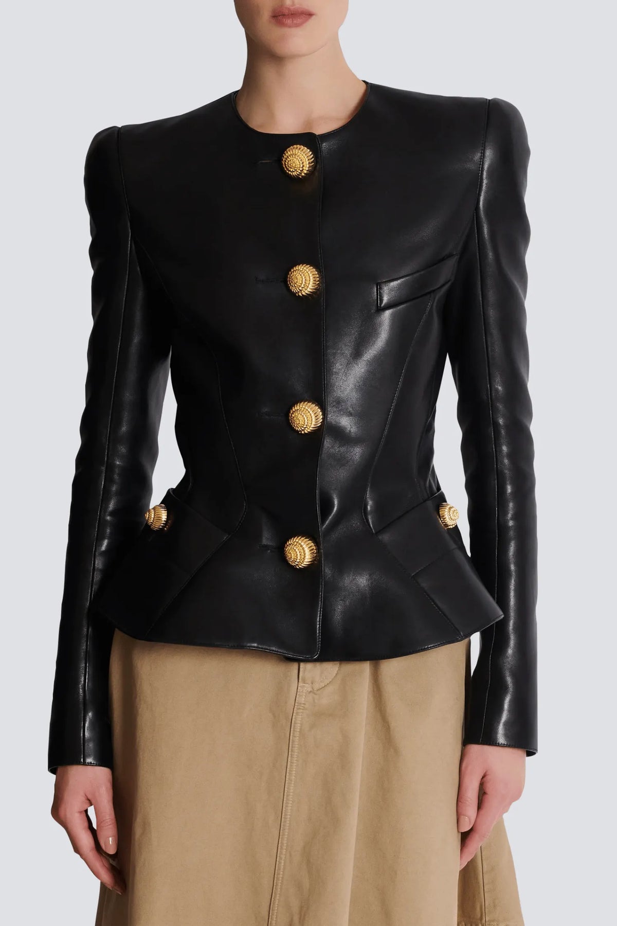 Kester Leather Buttoned Jacket Flowering Girl