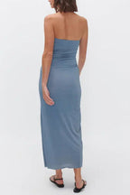 Odessa Dress In Sidewalk Grey Flowering Girl