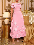 Jaelyn Pink Flower Maxi Dress Flowering Girl