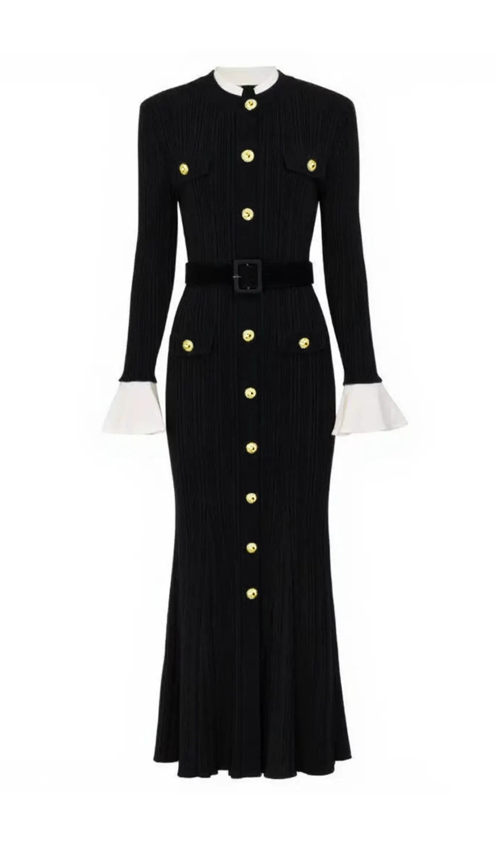 Heather Knit Long Sleeve Midi Dress Flowering Girl