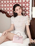 Murray Lace Patchwork Jumpsuit In White Flowering Girl