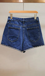 Rhinestone Denim Shorts Flowering Girl