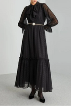 Foulard-Embellished Dress Flowering Girl