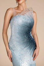 Alyssa Samira Gradient Embellished Mermaid Maxi Dress Flowering Girl