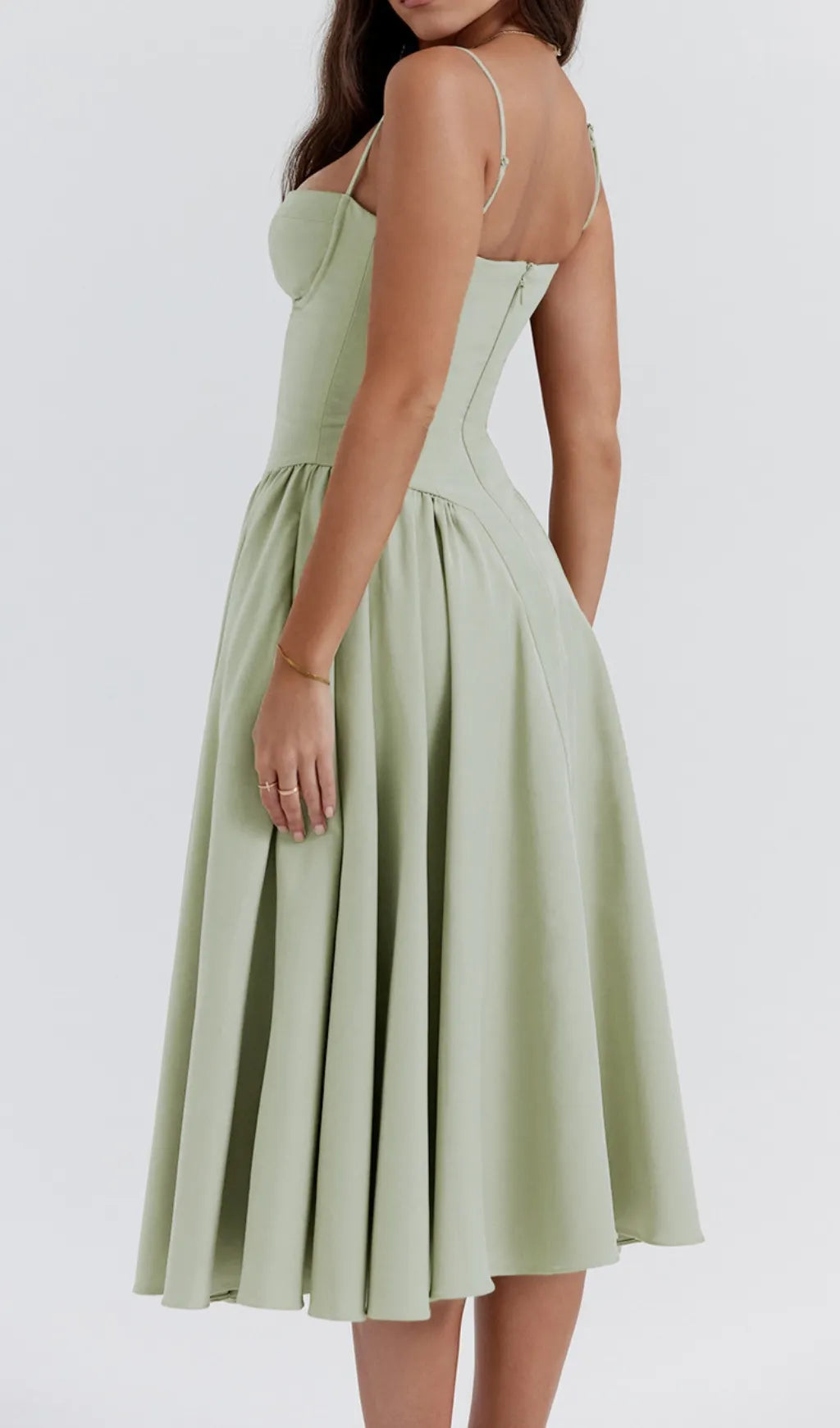 Dextra Green Strappy Midi Dress Flowering Girl