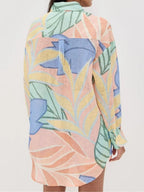 Playa Boyfriend Tropical Leaf Printed Short Set Flowering Girl