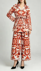 Madrona Printed Long Sleeve Two-Piece Set Flowering Girl