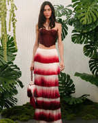 ashley Gradient Fringe Corset Two Piece Bandage Set Flowering Girl