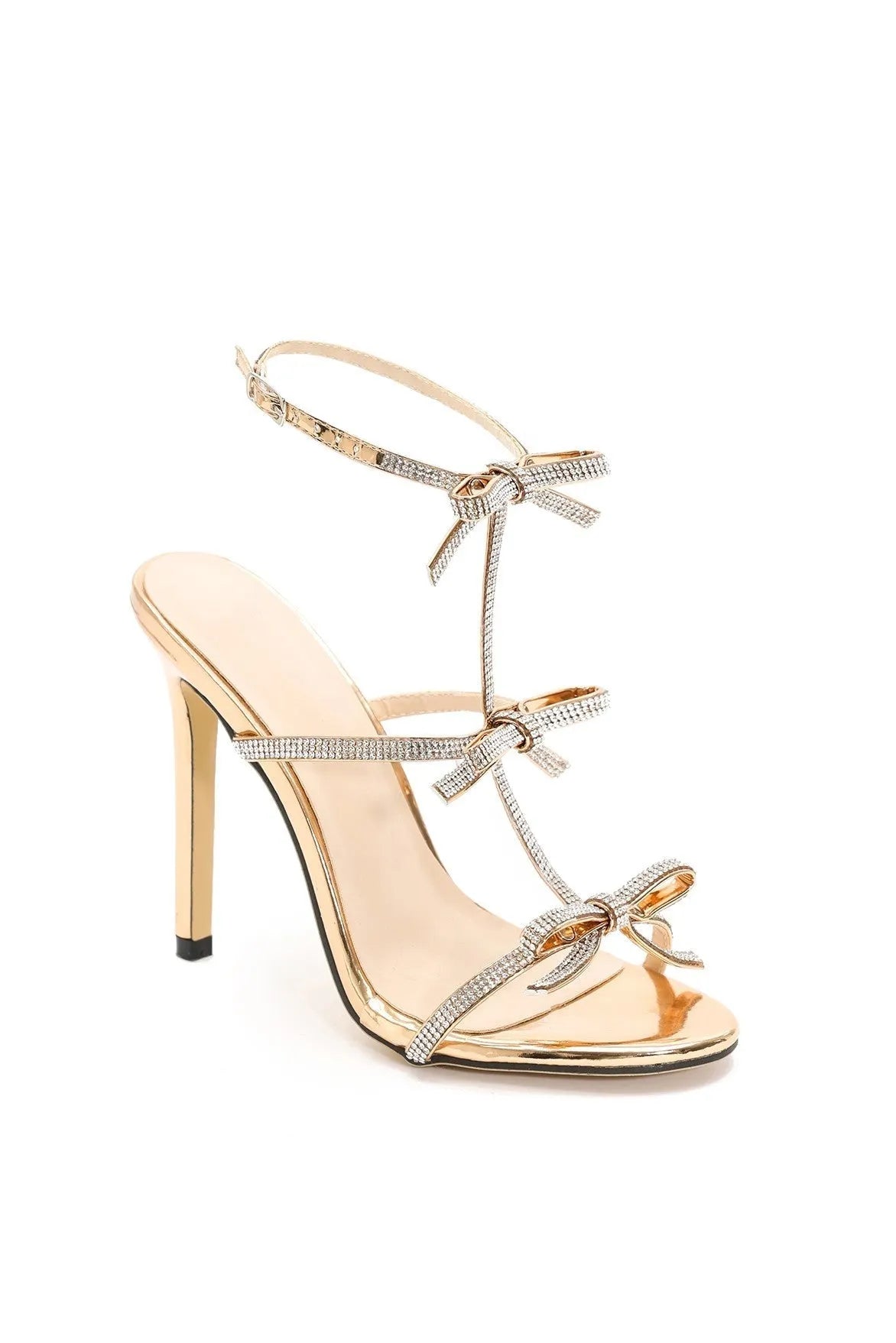 Aliaya Diamante Buckle Stiletto Sandals Flowering Girl