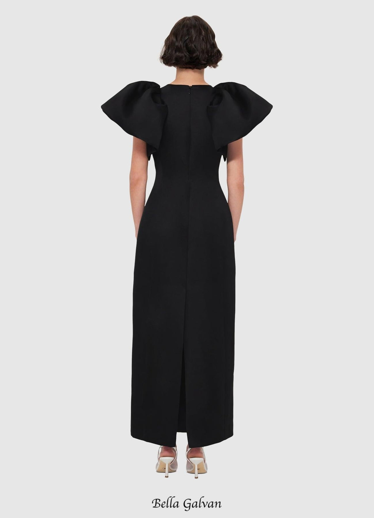 Lucinda Appliqué Floral Maxi Dress in black Flowering Girl