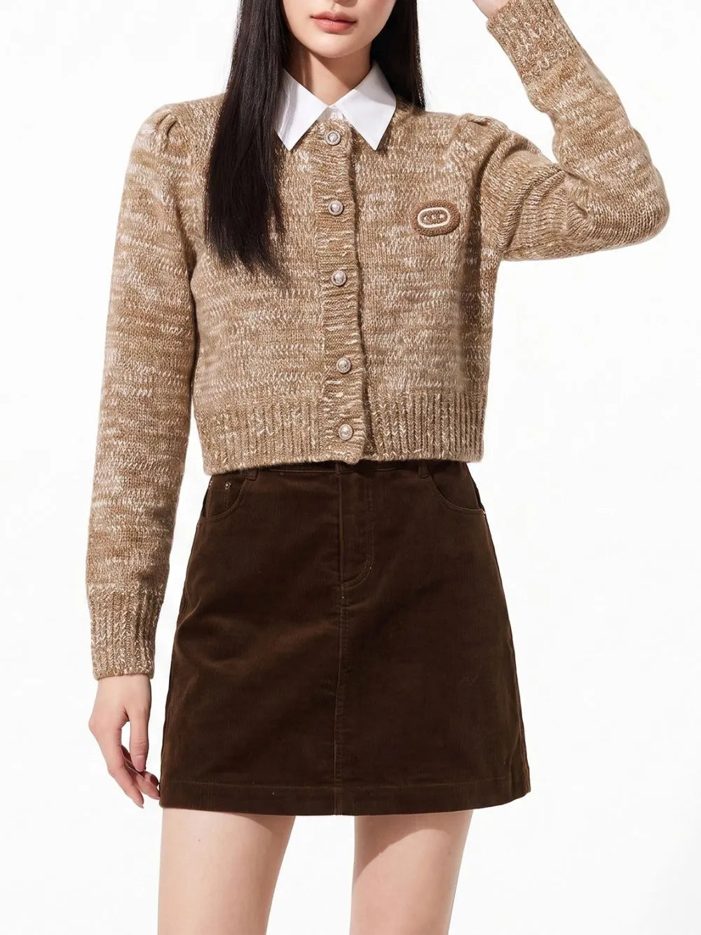 Mindel Caramel Cardigan Flowering Girl