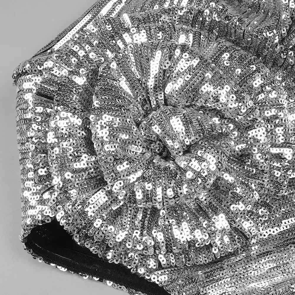 Charlot Silver Sequin Flower Maxi Dress Flowering Girl