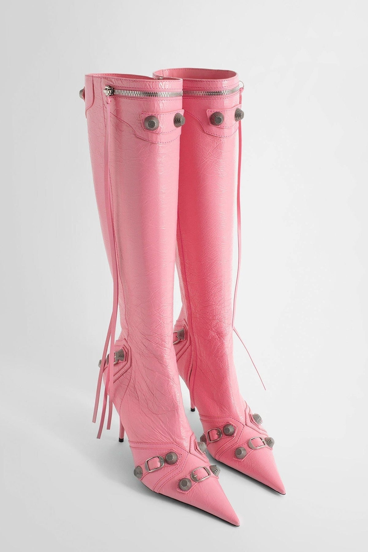 Shilia Zip Knee-high Boots - Pink Flowering Girl