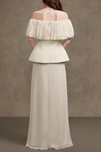 Karen Straight Plain Foam Silk Strapless Maxi Dress In White Flowering Girl