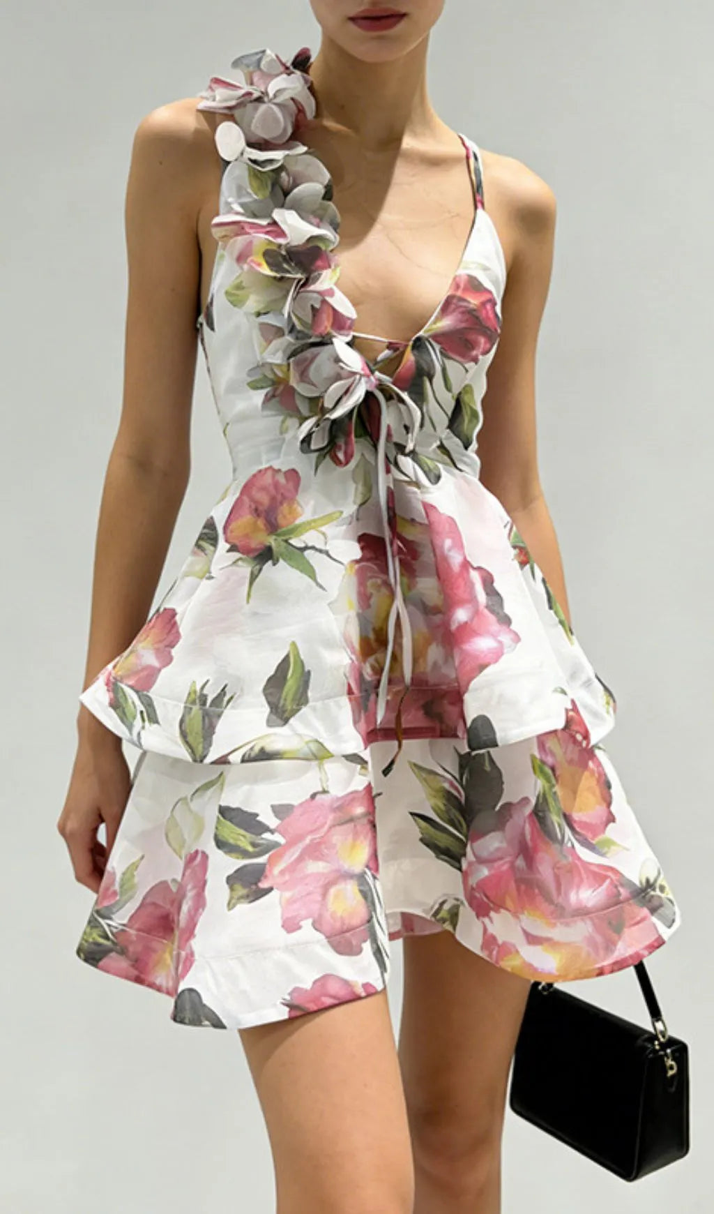 Jadey Floral Printed Mini Dress Flowering Girl