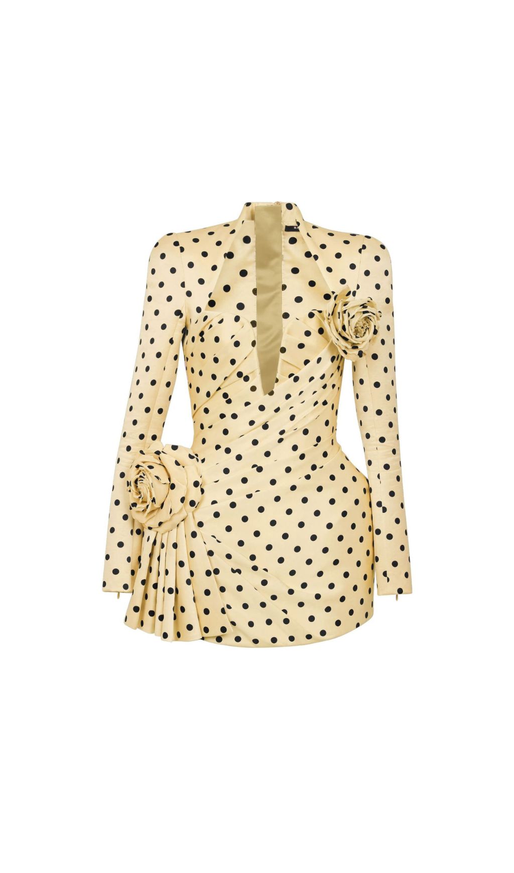 Polka Yellow Dots Short Printed Dress Flowering Girl