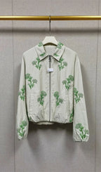 Embroidered Technical Bomber Jacket Flowering Girl