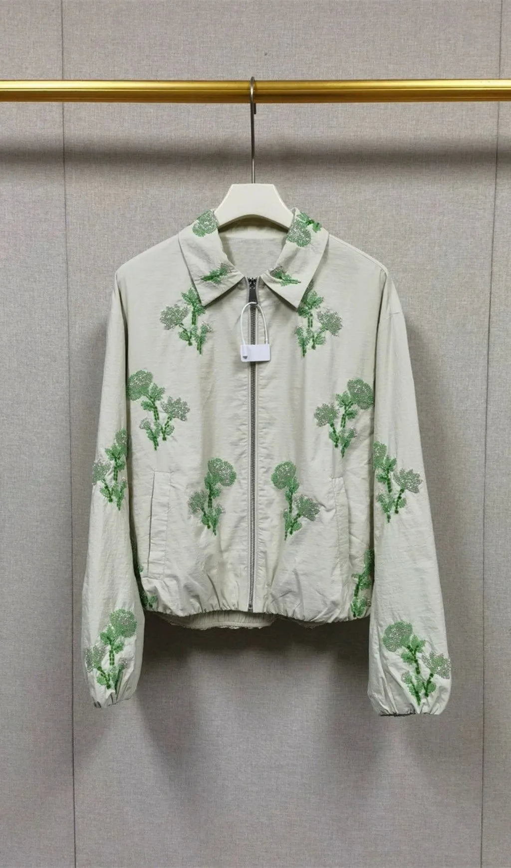 Embroidered Technical Bomber Jacket Flowering Girl
