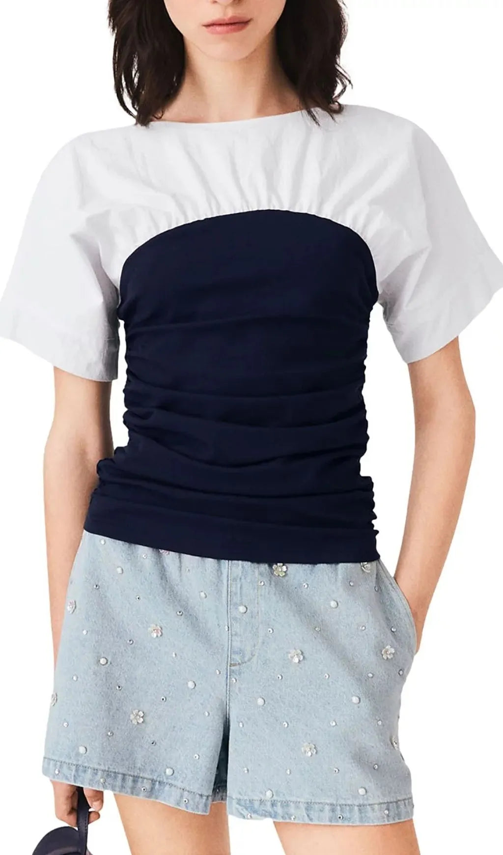 Pleated Jersey Top Flowering Girl
