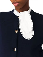 Detachable Embroidered Collar Cardigan Flowering Girl