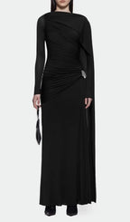 Hanayo Ruched Long Sleeve Maxi Dress Flowering Girl