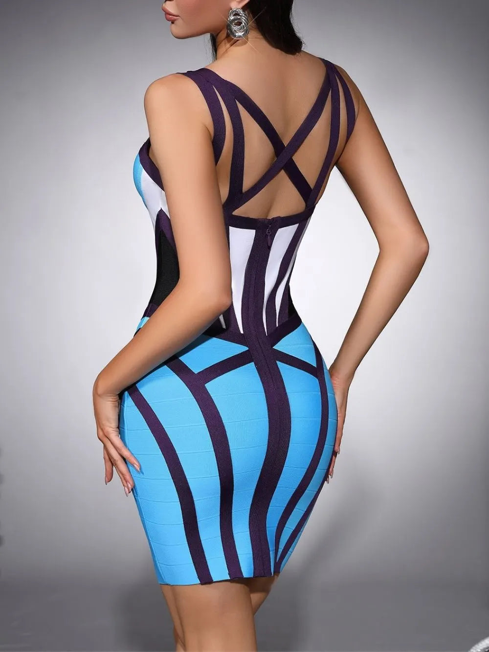 Maite Blue Bandage Mini Dress Flowering Girl