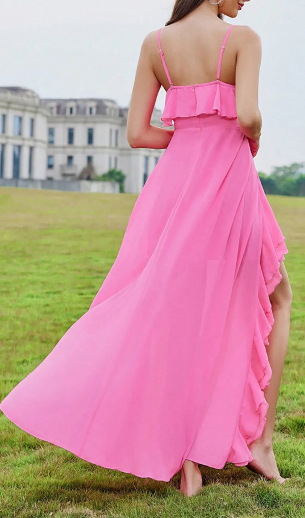 Amalthea Slit Ruffle Maxi Dress Flowering Girl